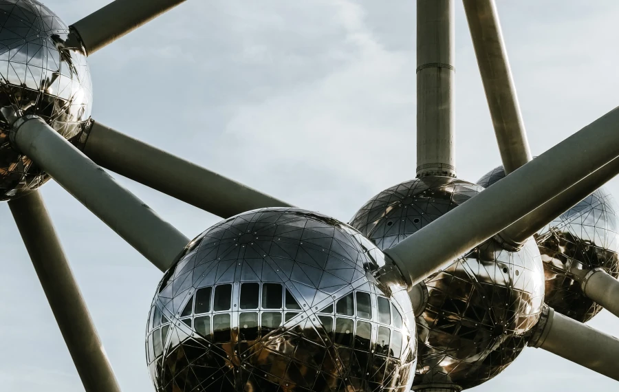 Close-up of Atomium in Brussels Capital Region